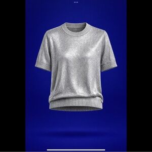 Future Collective Metallic Knit Sweater M Cropped Boxy